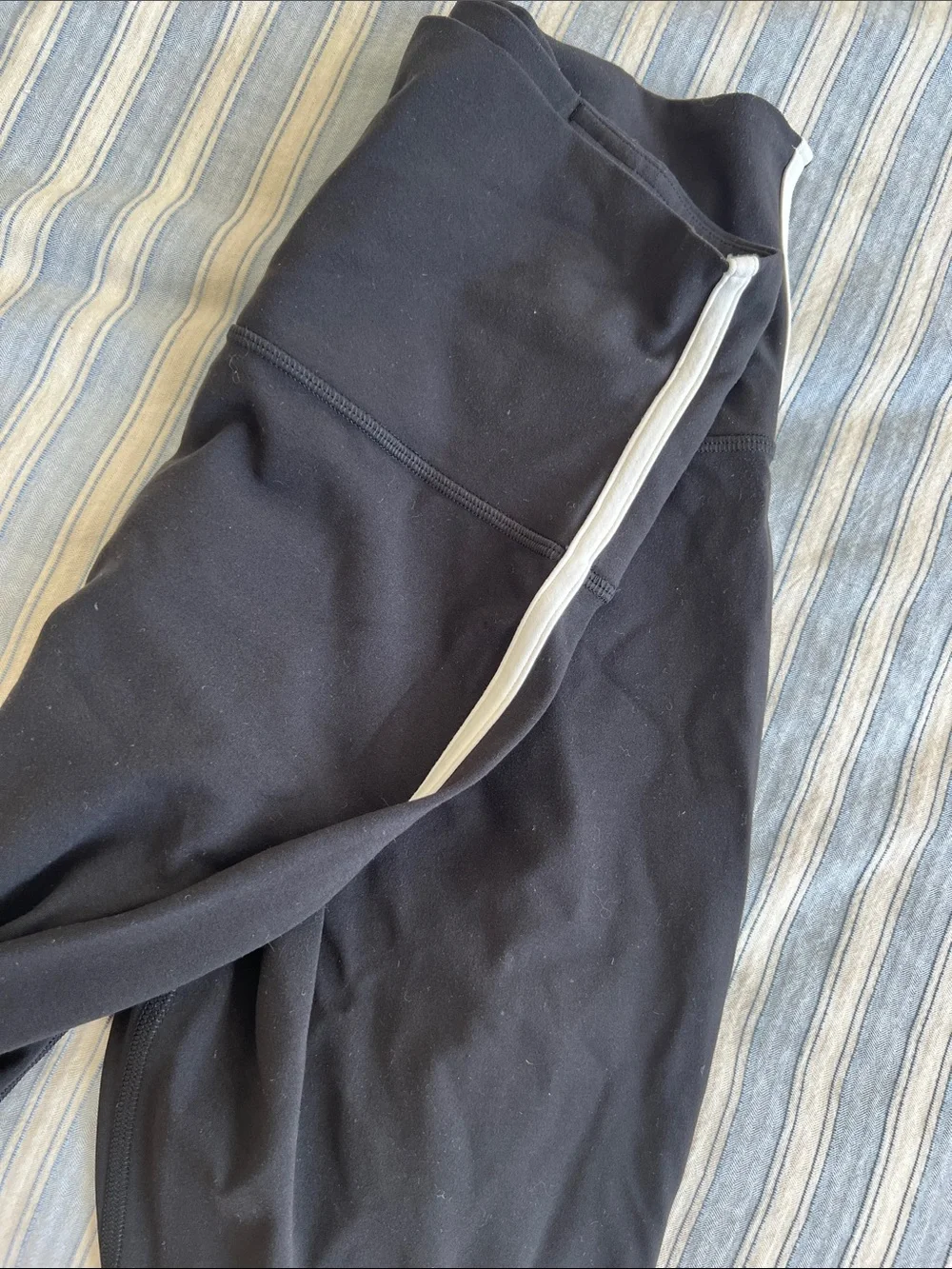 lululemon Align Black & White Seam Detail Cropped Leggings Set